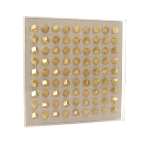 Zentique Golden Golden Cubes Acrylic Wall Art | Metallic 3D Geometric Panel, High-Gloss MDF, 35.75in Square ZEN30693A