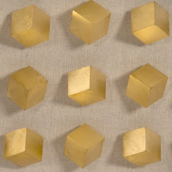 Zentique Golden Golden Cubes Acrylic Wall Art | Metallic 3D Geometric Panel, High-Gloss MDF, 35.75in Square ZEN30693A