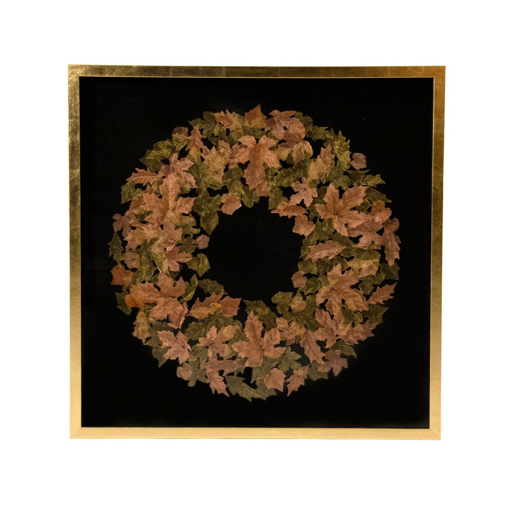 Zentique Wreath Wall Art - Modern Elegance Meets Natural Beauty For Stunning Home Decor Focal Point Neutral,Black Background Acrylic,Mdf Zen30713