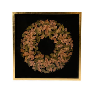 Zentique Wreath Wall Art - Modern Elegance Meets Natural Beauty For Stunning Home Decor Focal Point Neutral,Black Background Acrylic,Mdf Zen30713