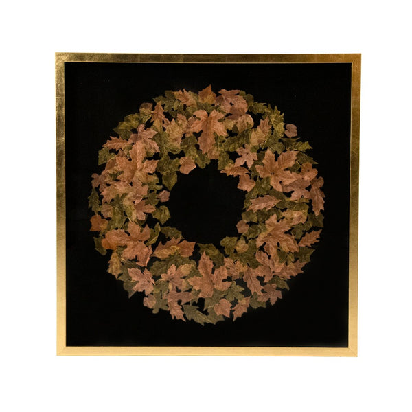 Zentique Wreath Wall Art - Modern Elegance Meets Natural Beauty For Stunning Home Decor Focal Point Neutral,Black Background Acrylic,Mdf Zen30713