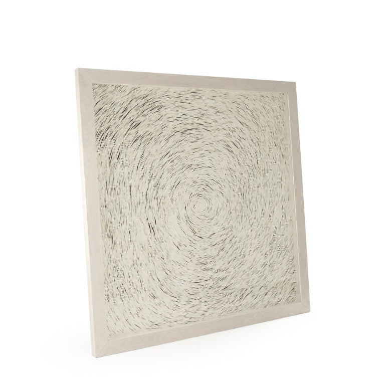 Zentique Abstract Paper Framed Art – Layered Neutral Paper Composition, 62.75" Square Ready-to-Hang Modern Wall Decor ZEN35280A