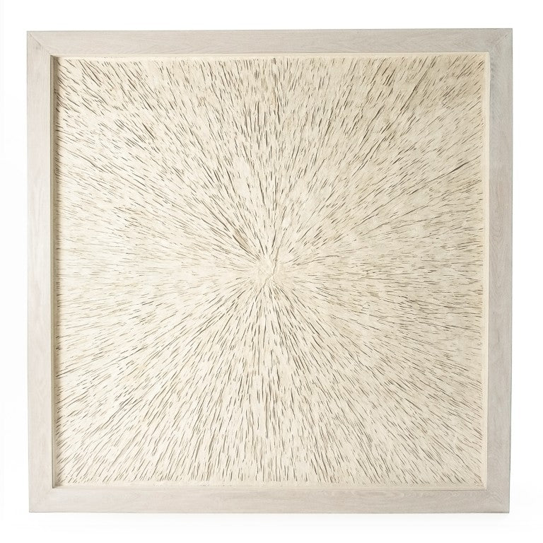 Zentique Abstract Paper Framed Art — Layered Neutral Minimalist Wall Sculpture, 62.75" Square, Ready-to-Hang Elegance ZEN35280B