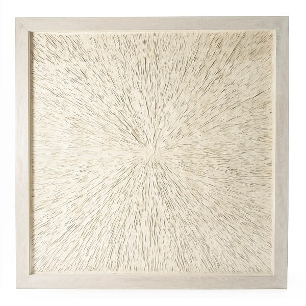 Zentique Abstract Paper Framed Art — Layered Neutral Minimalist Wall Sculpture, 62.75" Square, Ready-to-Hang Elegance ZEN35280B