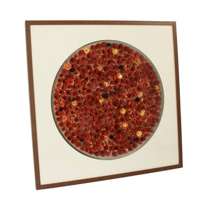 Abstract Rose Wall Art Red Roses, White Background, Brown Frame ZEN35314 Zentique