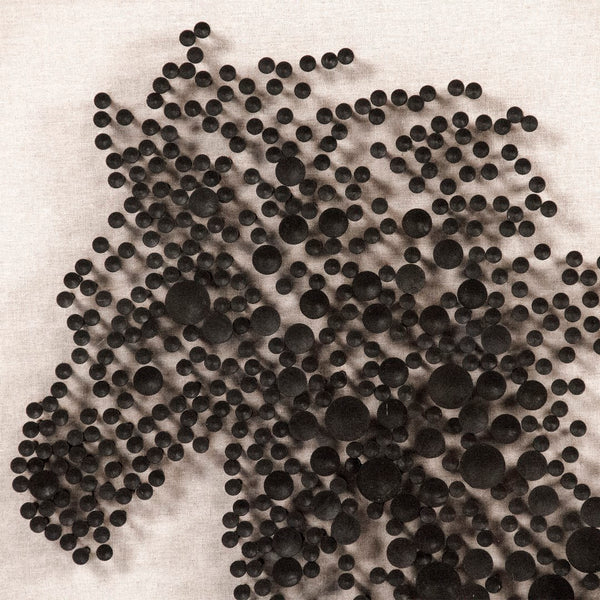 Abstract Horse Wall Art Black Golf Pegs, Natural Linen ZEN35347 Zentique