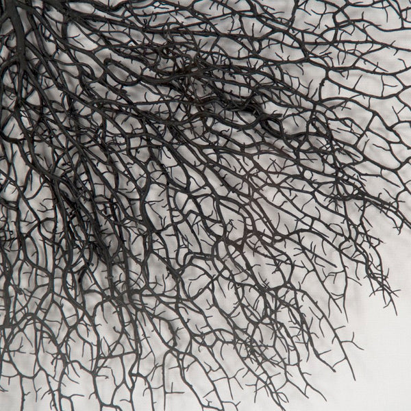 Zentique Abstract Acrylic Branch Wall Art — Layered MDF Depth, Modern Organic Accent for Minimalist Homes Black Branches, White Background ZEN35777