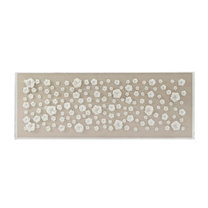 Flowers in Acrylic Wall Art White Flowers, Natural Linen ZEN35795 Zentique