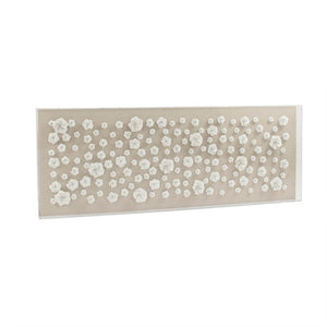 Zentique Flowers Layered Acrylic & Ceramic Wall Art 62x23.75in — 3D Floral Texture, Fade-Resistant Modern Focal Piece ZEN35795