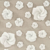 Flowers in Acrylic Wall Art White Flowers, Natural Linen ZEN35795 Zentique