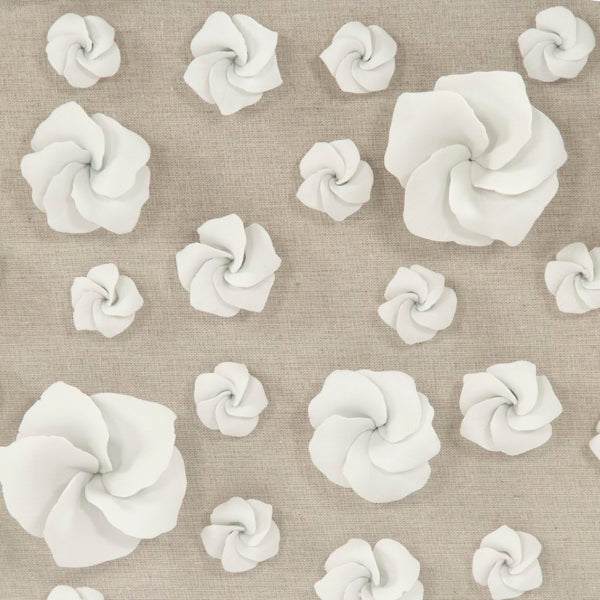Zentique Flowers Layered Acrylic & Ceramic Wall Art 62x23.75in — 3D Floral Texture, Fade-Resistant Modern Focal Piece ZEN35795