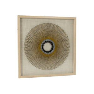 Zentique Abstract String Wall Art—Geometric Pine Frame with Glass, Intricate Layered String Texture, Ready-to-Hang Decor (31.5") ZEN36215