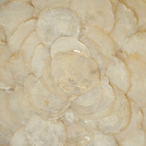 Zentique Abstract Shell Art: Handcrafted Pine Panel with Mother-of-Pearl Inlays, Glass Overlay for Luminous Coastal Minimalist Décor ZEN36702A