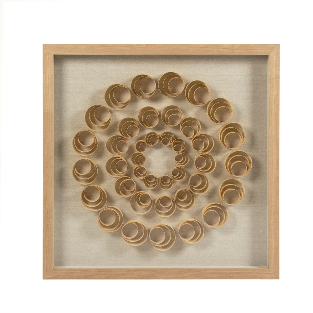 Zentique Abstract Circles Wall Art – Modern Design In Pine Wood Frame To Elevate Your Home Decor Aesthetics Tan,Natural Linen Pine Wood Frame,Fir Wood,Glass Zen36708