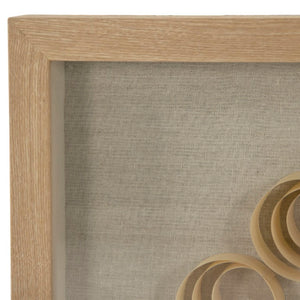 Zentique Abstract Abstract Circles Wall Art with Layered Concentric Design, Pine Frame & Tempered Glass Ready to Hang (23.5") Tan, Natural Linen ZEN36708