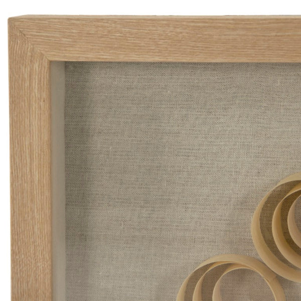 Zentique Abstract Abstract Circles Wall Art with Layered Concentric Design, Pine Frame & Tempered Glass Ready to Hang (23.5") Tan, Natural Linen ZEN36708