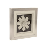 Flower Wall Art White, Black, Silver Frame ZEN37095B Zentique