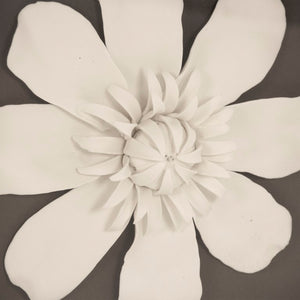 Zentique Flower Ceramic Wall Art 3D Floral Accent with Glass Details, 23.5" Square MDF Backing, Hand-Painted Finish ZEN37095B