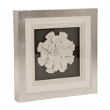 Flower Wall Art White, Black, Silver Frame ZEN37095C Zentique