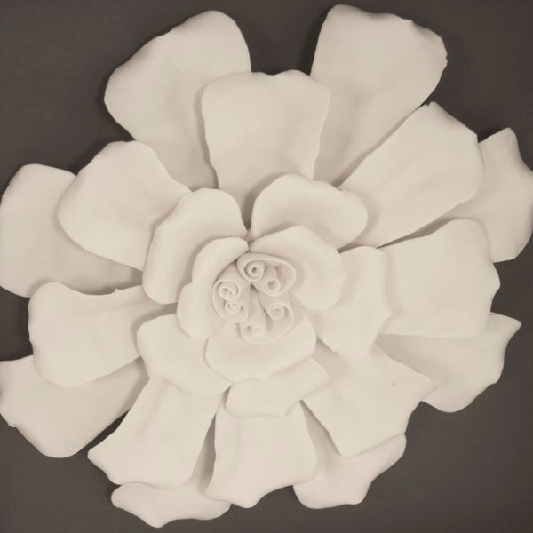 Zentique Flower Ceramic Wall Art with 3D Floral Motif, Glass Accents & MDF Backing for Elegant Accent Decor ZEN37095C