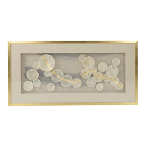 Zentique Abstract Shell Wall Art Modern Pine & Glass Coastal Decor Layered Texture Neutral Minimalist Accent - 95cm ZEN37099