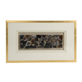 Stone Wall Art Blue, Natural Linen, Gold Frame ZEN37101 Zentique