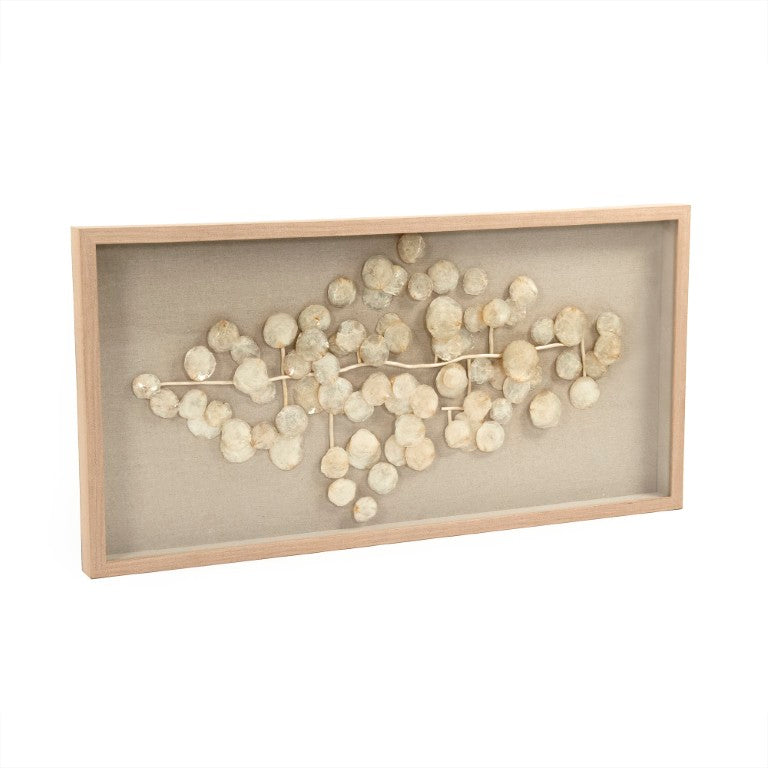 Zentique Abstract Mother of Pearl Wall Art — Handcrafted Pine & Glass Inlay, Iridescent 48x24 Statement Decor ZEN37338