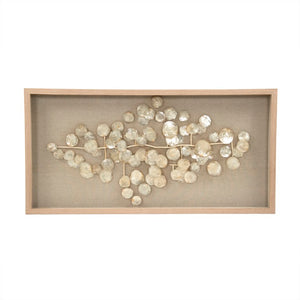 Zentique Abstract Mother of Pearl Wall Art — Handcrafted Pine & Glass Inlay, Iridescent 48x24 Statement Decor ZEN37338