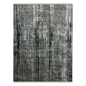Amer Rugs Zenith Hand-knotted Abstract Design Area Rug – Luxurious New Zealand Wool & Silk For Timeless Elegance Dark Gray Wool, Silk Zen380810