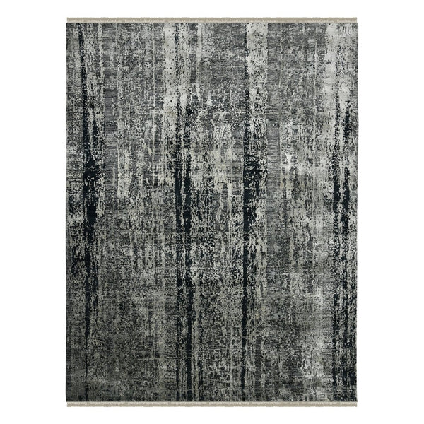 Amer Rugs Zenith Hand-knotted Abstract Design Area Rug – Luxurious New Zealand Wool & Silk For Timeless Elegance Dark Gray Wool, Silk Zen380810