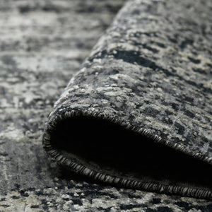 Amer Rugs Zenith Hand-knotted Abstract Design Area Rug – Luxurious New Zealand Wool & Silk For Timeless Elegance Dark Gray Wool, Silk Zen380810