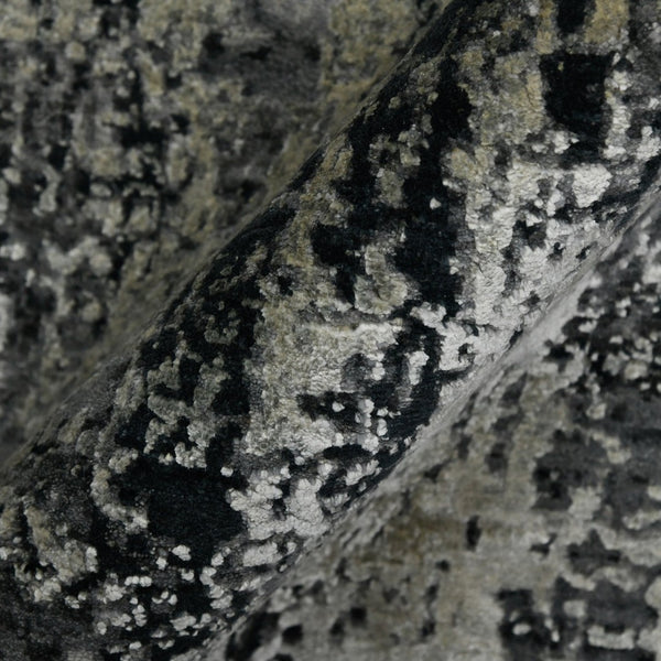 Amer Rugs Zenith Hand-knotted Abstract Design Area Rug – Luxurious New Zealand Wool & Silk For Timeless Elegance Dark Gray Wool, Silk Zen380810