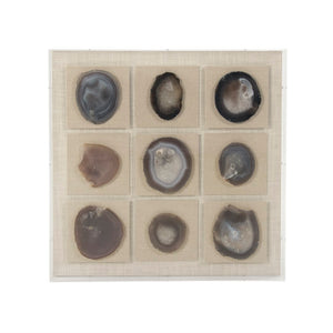 Stone Wall Art Purple Geodes, Natural Linen ZEN38441A Zentique