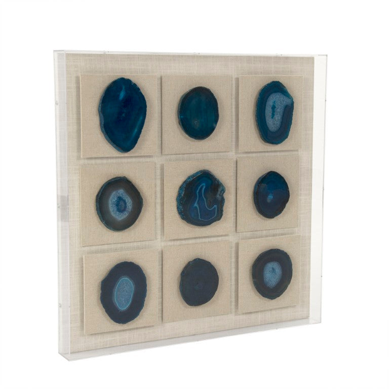 Zentique Stone Acrylic Wall Art with Genuine Stone Texture in Clear Acrylic & MDF Backing, 23.5cm Square, Modern Decor ZEN38441C