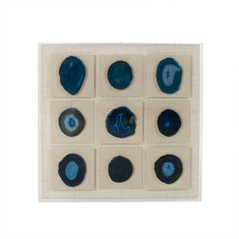 Zentique Stone Acrylic Wall Art with Genuine Stone Texture in Clear Acrylic & MDF Backing, 23.5cm Square, Modern Decor ZEN38441C