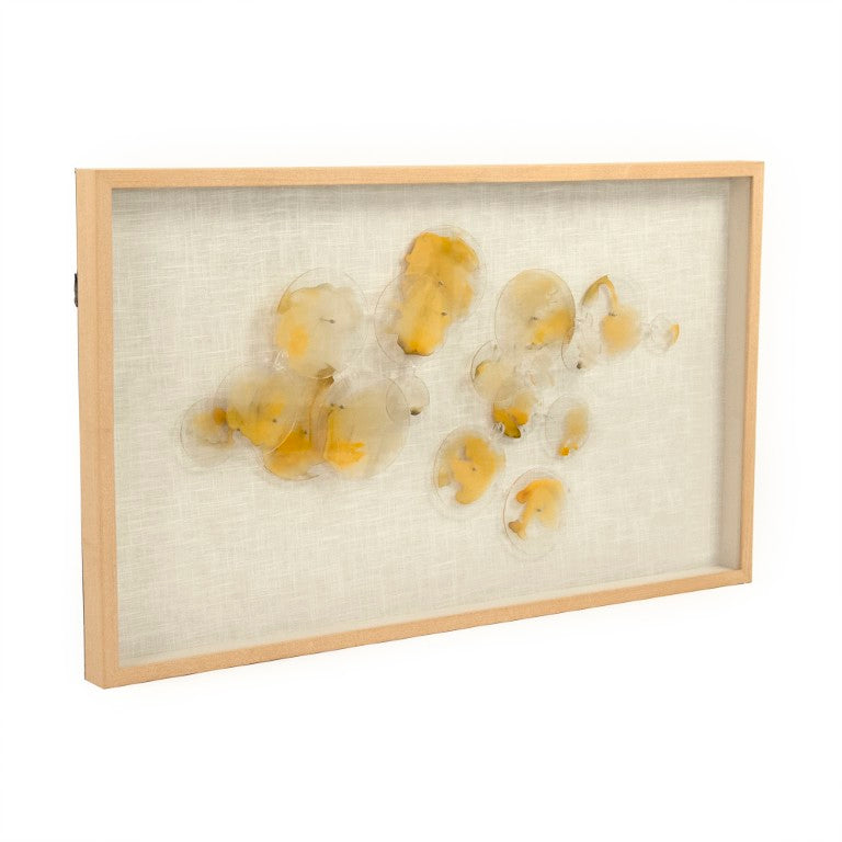 Zentique Abstract Stained Glass Wall Art with Pine Frame, Linen Backing & Handcrafted Luminous Mixed-Media Decor ZEN38500A