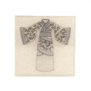 Zentique Kimono Layered Acrylic & Linen Wall Art 31.5" Square — Textural String Detail, Ready-to-Hang Gallery Piece ZEN38998