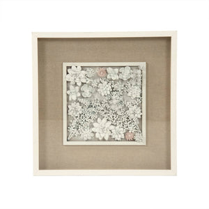 Abstract Ceramic Botanical Wall Art Cream, White, Brown ZEN39975A Zentique