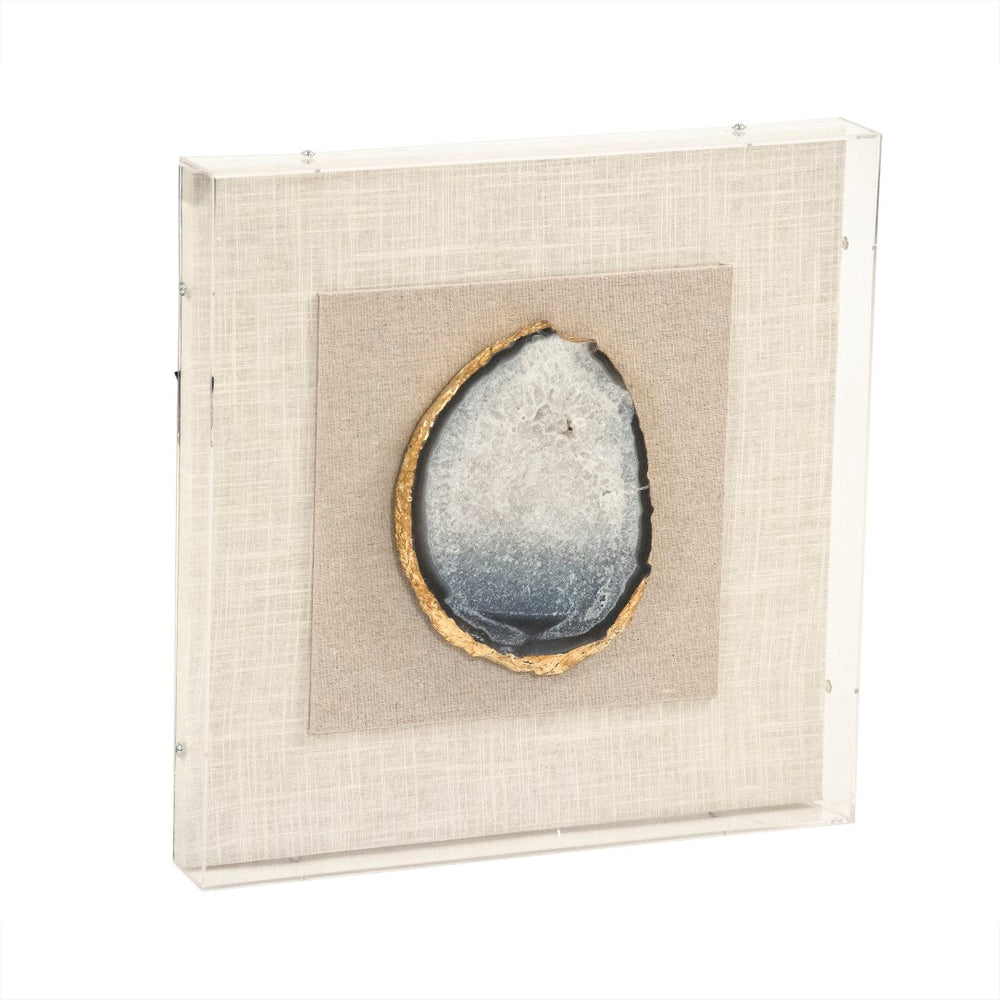 Geode Acrylic Framed Wall Art Blue, Gold, Natural, Off-White ZEN40063A Zentique