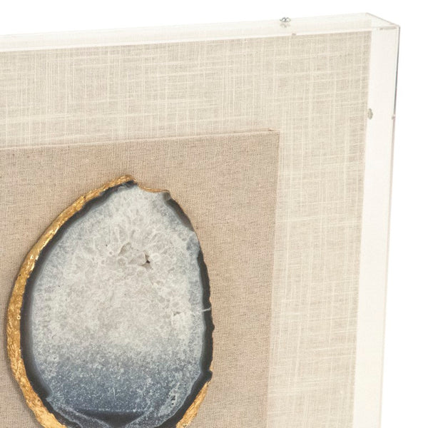 Zentique Geode Acrylic Framed Wall Art Piece W16 x H16 High-Gloss Geode Slice with Metallic Accents for Home Decor ZEN40063A