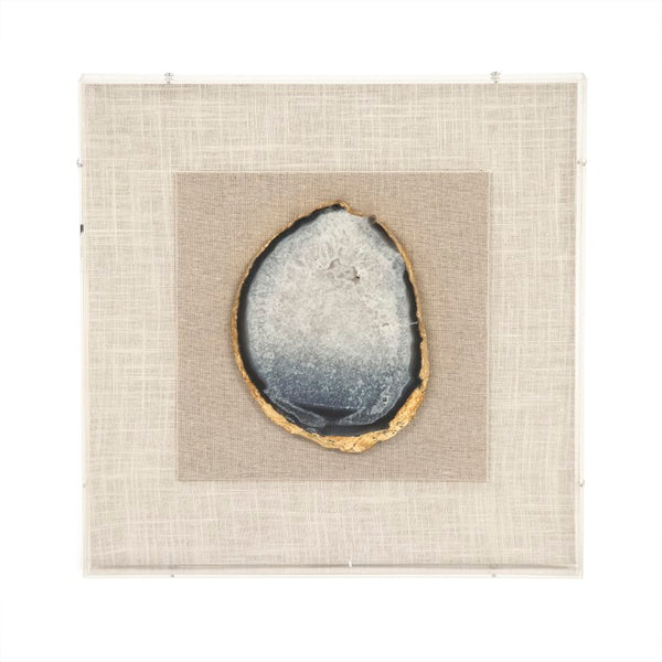 Zentique Geode Acrylic Framed Wall Art Piece W16 x H16 High-Gloss Geode Slice with Metallic Accents for Home Decor ZEN40063A