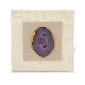Geode Acrylic Framed Wall Art Purple, Gold, Natural, Off-White ZEN40063B Zentique