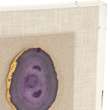 Geode Acrylic Framed Wall Art Purple, Gold, Natural, Off-White ZEN40063B Zentique