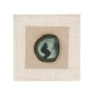 Zentique Geode Acrylic Framed Wall Art with High-Gloss Finish, Metallic Accents, Ready-to-Hang 16x16x2 Inches Green, Gold, Natural, Off-White ZEN40063C