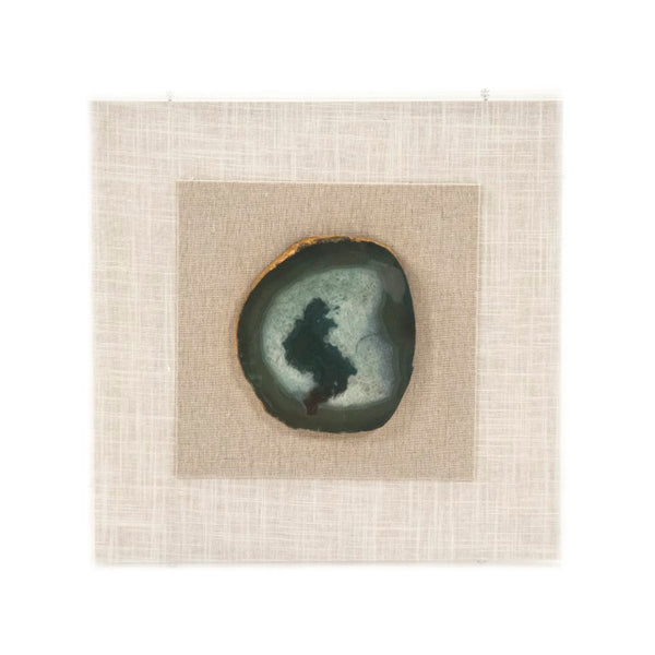Zentique Geode Acrylic Framed Wall Art with High-Gloss Finish, Metallic Accents, Ready-to-Hang 16x16x2 Inches Green, Gold, Natural, Off-White ZEN40063C