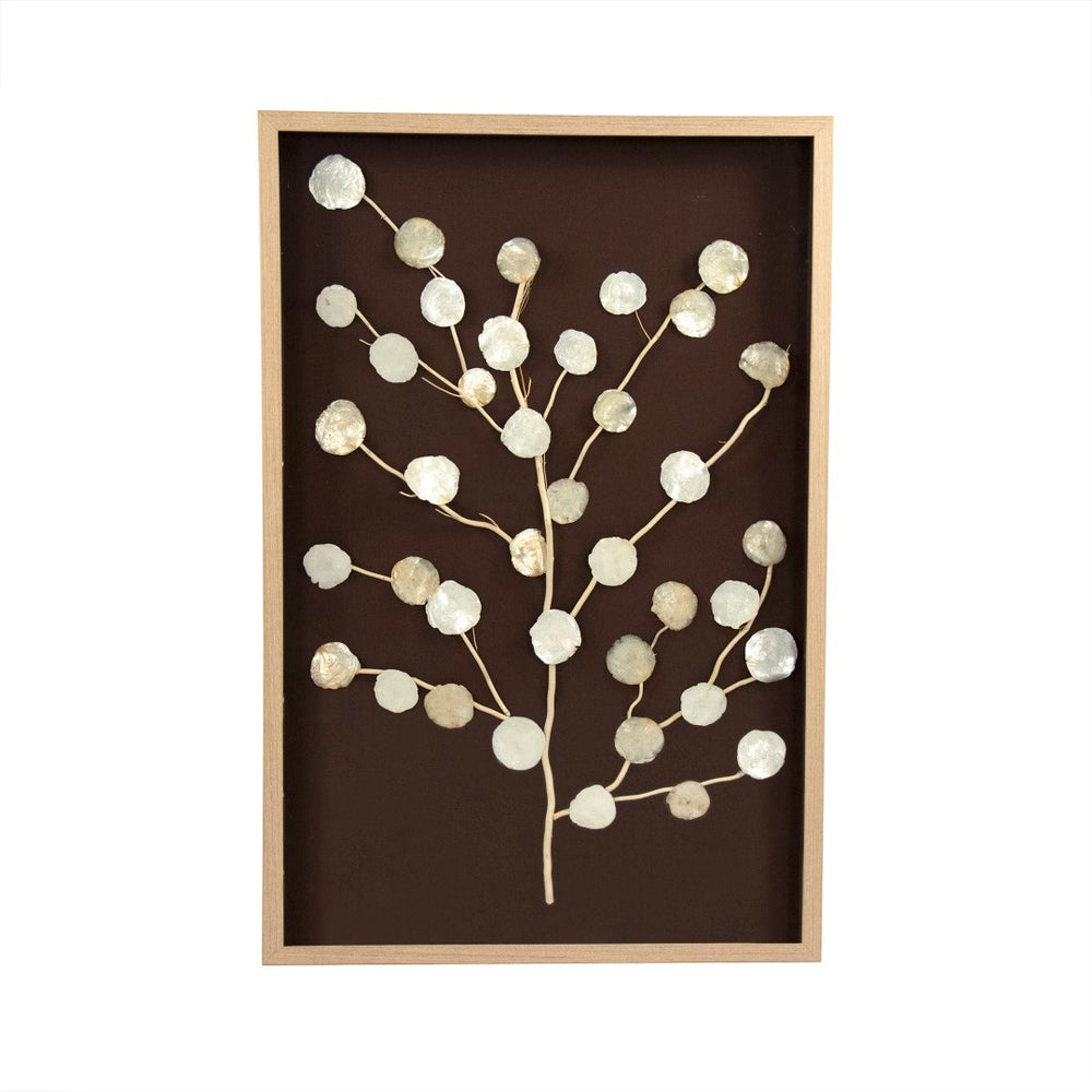 Zentique Abstract Mother Of Pearl Tree Wall Art – Elegant Nature-inspired Home Decor For Stunning Spaces Ivory,Tan,Black Pine Wood,Mother Of Pearl,Linen,Glass Zen40357