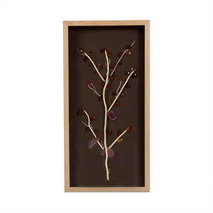 Zentique Abstract Geode And Stone Tree Accent Piece - Elegant Home Decor With Natural Wood & Stunning Hues Purple,Tan,Black,Natural Frame Pine Wood,Geode,Linen,Glass Zen40358a
