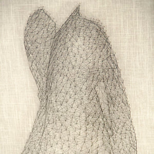 Zentique Abstract Dress String Wall Art – Elegant Pine Wood Framed Decor To Enhance Your Living Space's Style! Natural,Black Pine Wood,Strings,Linen,Glass Zen40402