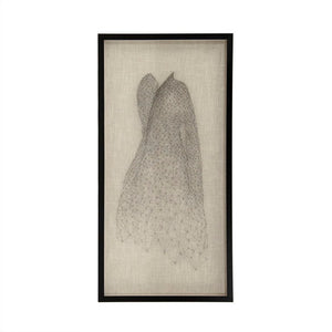 Zentique Abstract Dress String Wall Art — Handcrafted Pine Frame, Linen Backing & Glass Front, Textured Minimalist Décor (47x23) ZEN40402