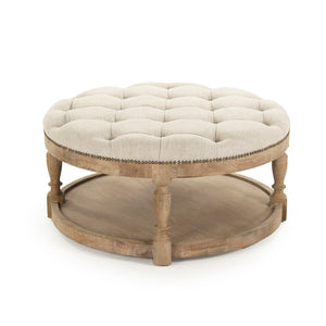 Tammy Ottoman Limed Grey Oak, Natural Linen ZEN43 E272 A015-A Zentique